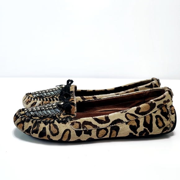 Sam Edelman Leather flat loafers Shoes sz 8 M Jeweled - Picture 5 of 12